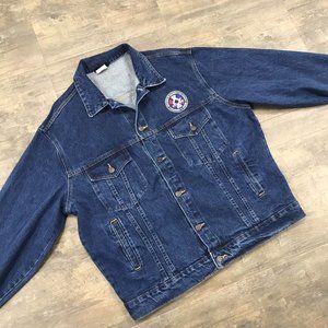Vintage Union Line Denim Trucker Jacket Men Size Large‎ USA Machinist Aerospace